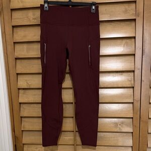 Burgundy High-Waisted Leggings